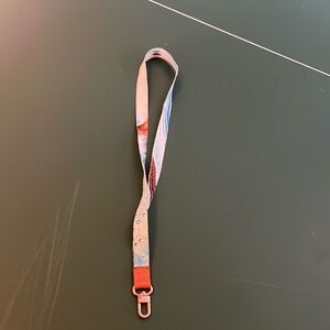 Blue and bronze pattern keychain